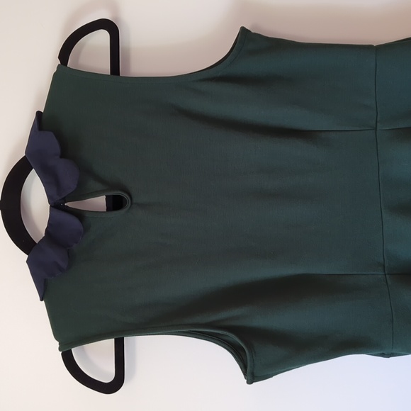 Modcloth Dark Green Peter Pan Collar Dress - Size Large - Picture 13 of 14